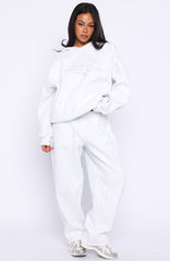 Know What You Want Barrel Leg Sweatpants Grey Marle